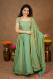 Niharika Aqua Green Maxi Dress (Set of 2)