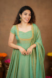 Niharika Aqua Green Maxi Dress (Set of 2)