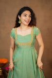 Niharika Aqua Green Maxi Dress (Set of 2)