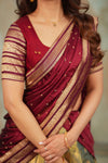 Mayuri Mint Green with Maroon Halfsaree (Set of 3)