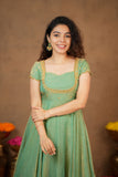 Niharika Aqua Green Maxi Dress (Set of 2)