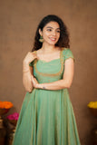 Niharika Aqua Green Maxi Dress (Set of 2)