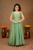 Niharika Aqua Green Maxi Dress (Set of 2)