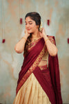 Iniya Gold with Maroon Halfsaree (Set of 3)