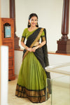 Prisha Olive Green Halfsaree – Mom & Me Set