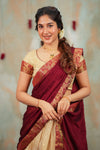 Iniya Gold with Maroon Halfsaree (Set of 3)