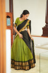 Prisha Olive Green Halfsaree – Mom & Me Set