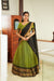 Prisha Olive Green Handwoven Halfsaree