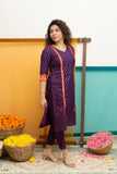 Nadhiya Violet Kurti Set