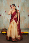 Iniya Gold with Maroon Halfsaree (Set of 3)