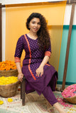 Nadhiya Violet Kurti Set