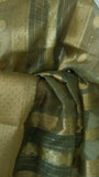 Olive Green Organza Tissue Saree with Blouse