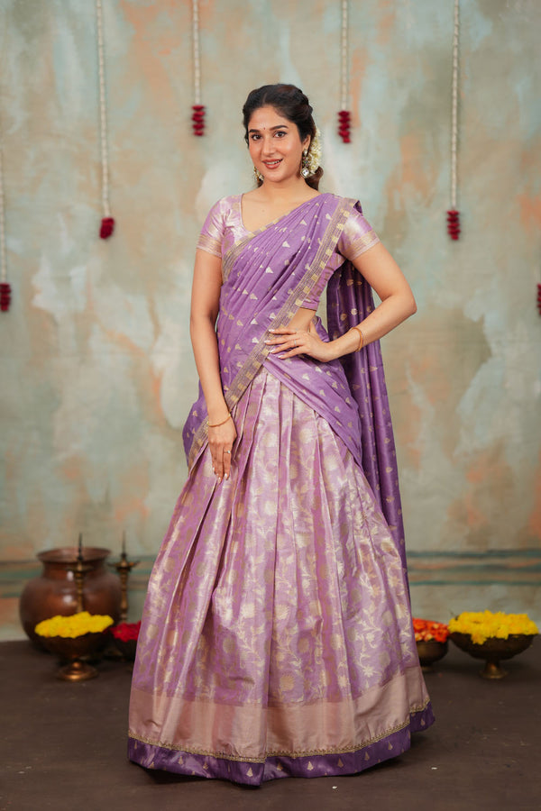 Manju Lavender Halfsaree (Set of 3)
