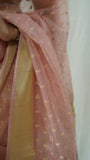 Pastel Pink Organza Tissue Saree with Blouse