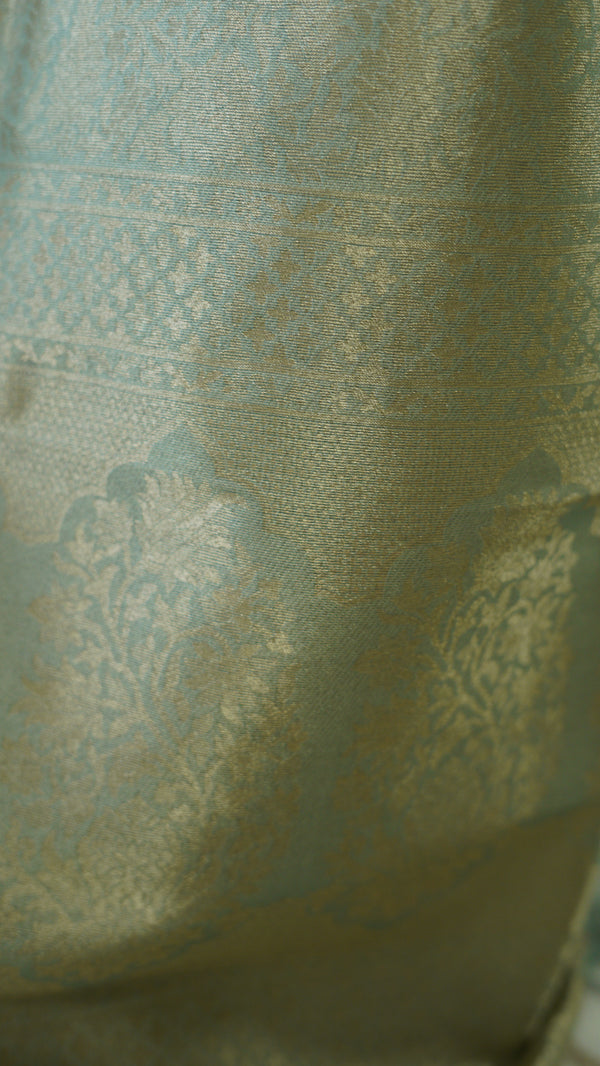 Pastel Green Organza Tissue Saree with Blouse