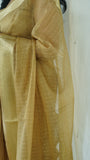 Mustard Yellow Organza Tissue Saree with Blouse