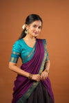 IMD - Ruhika Navy Handwoven Half Saree Set
