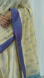 Light Beige Chettinad Cotton Saree with blouse