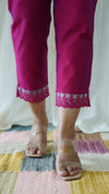 Magenta Solid Bottom with Lace detailing