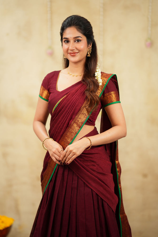 Riddhi Maroon Halfsaree (Set of 3 )