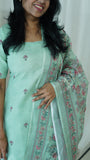 Pista Green Chanderi Suit