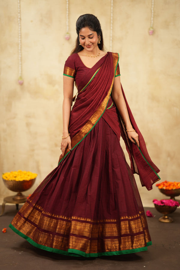 Riddhi Maroon Halfsaree (Set of 3 )