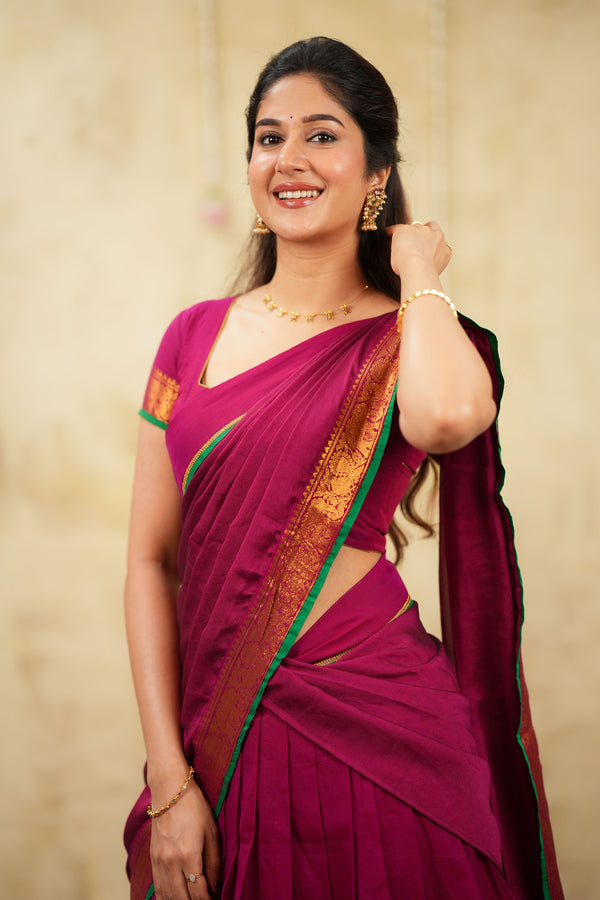 Riddhi Magenta Halfsaree (Set of 3 )