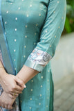 Charita Pastel Green Chanderi Kurta Set with Kalamkari Dupatta (set of 2)