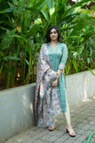 Charita Pastel Green Chanderi Kurta Set with Kalamkari Dupatta (set of 2)