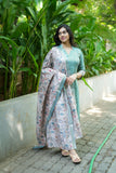Charita Pastel Green Chanderi Kurta Set with Kalamkari Dupatta (set of 2)