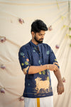 Dhruv - Pichwai Blue Shirt
