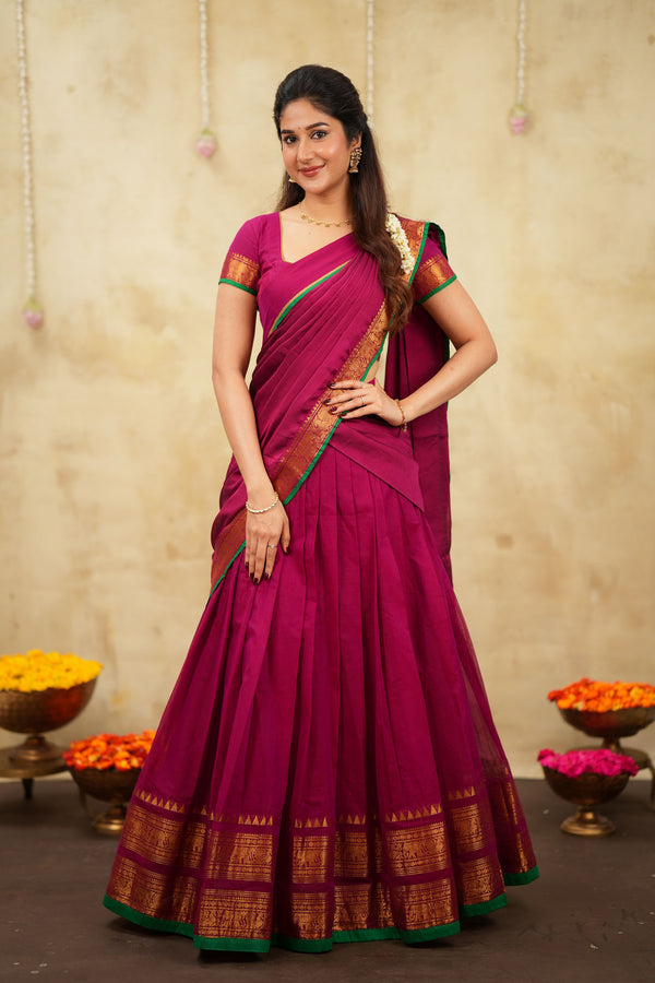 Riddhi Magenta Halfsaree (Set of 3 )