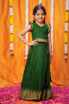 IMD - Gautami Green Handlloom Top & Skirt Mini