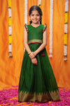 IMD - Gautami Green Handlloom Top & Skirt Mini