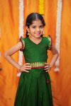 IMD - Gautami Green Handlloom Top & Skirt Mini