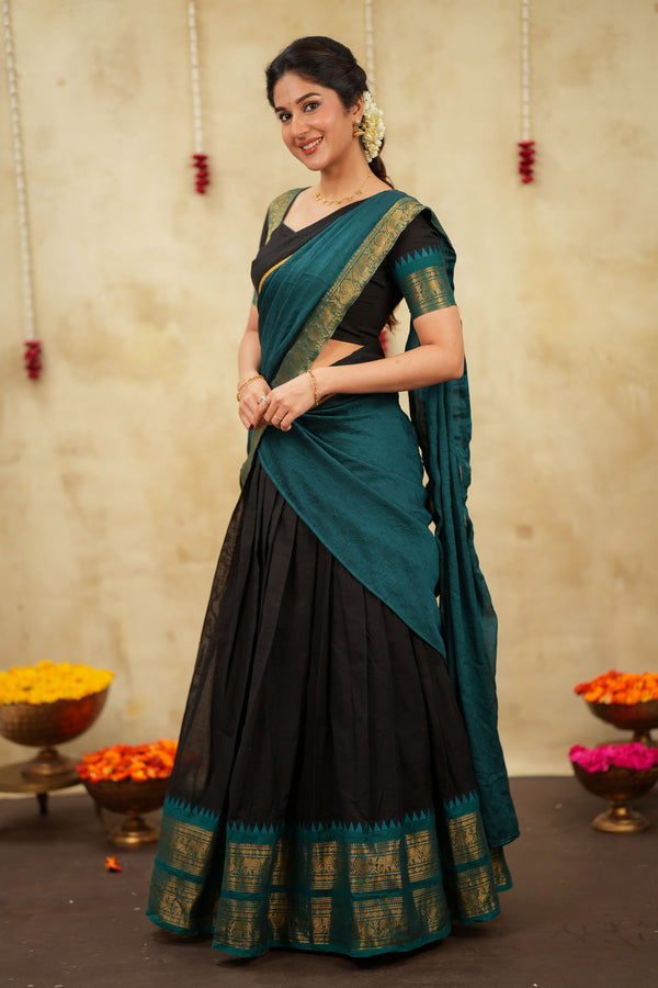 Maanvi Black Halfsaree (Set of 3 )