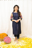 Praveena Navy Blue Kurti Set