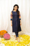 Praveena Navy Blue Kurti Set