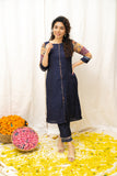 Praveena Navy Blue Kurti Set