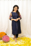 Praveena Navy Blue Kurti Set