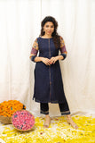 Praveena Navy Blue Kurti Set