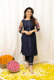 Praveena Navy Blue Kurti Set