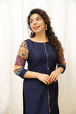 Praveena Navy Blue Kurti Set