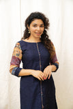 Praveena Navy Blue Kurti Set