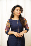 Praveena Navy Blue Kurti Set