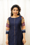 Praveena Navy Blue Kurti Set