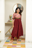 Varshini Peach & Maroon Kurti Set