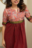 Varshini Peach & Maroon Kurti Set