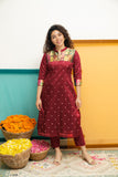 Shilpa Maroon Kurti Set