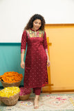 Shilpa Maroon Kurti Set